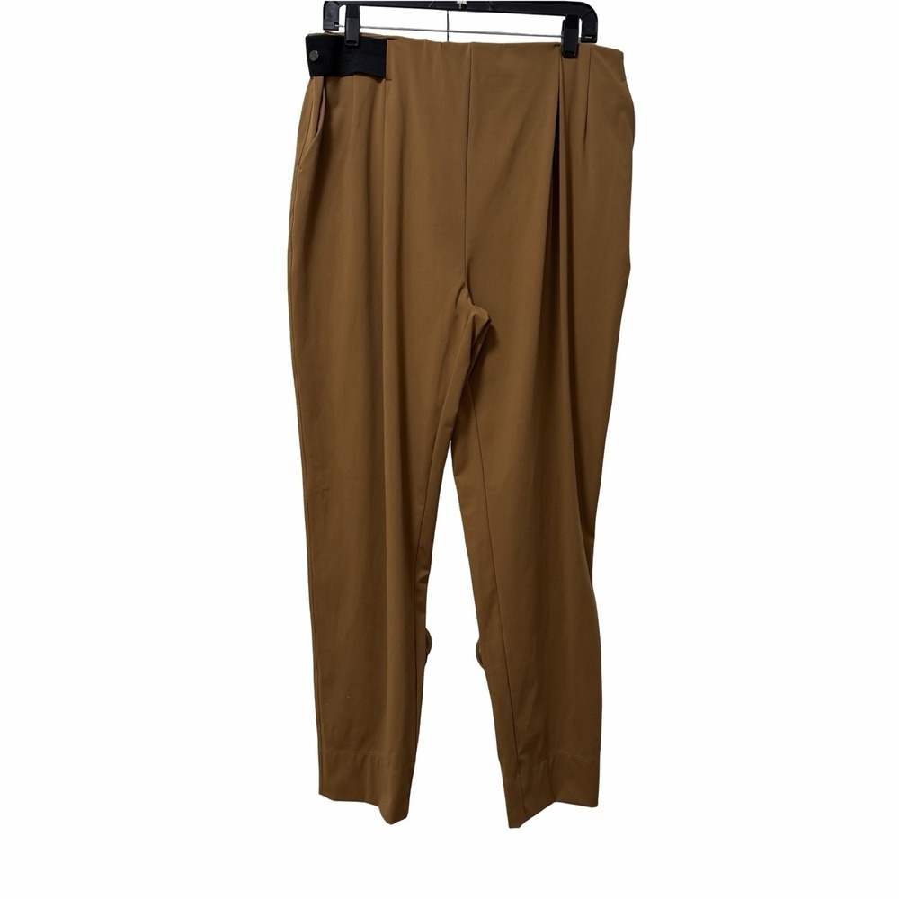 Aday Womens Turn It Around Ankle Tapered Leg Pants Size XL Camel Stretch‎ Preppy